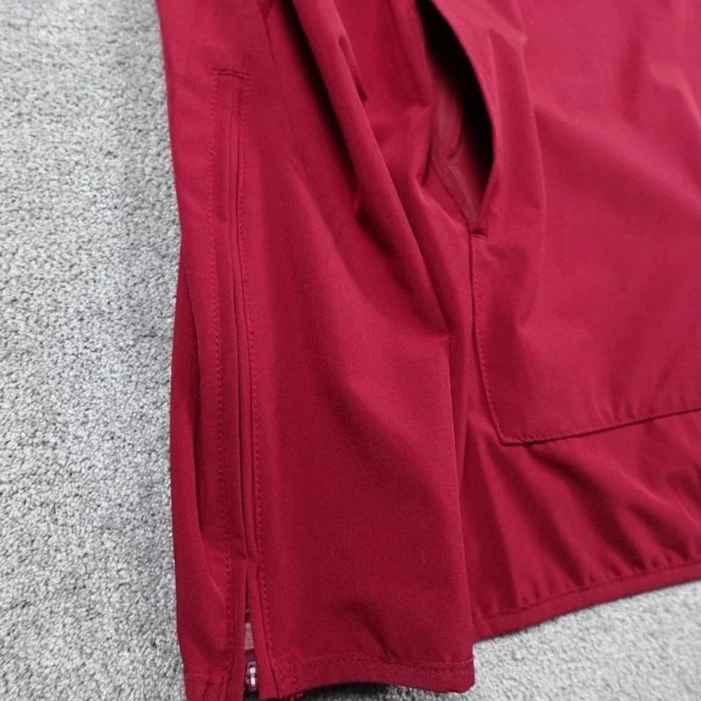 New Adidas 1/4 Zip Pullover Jacket Burgundy XXL Athletic Training Windbreaker - Picture 6 of 8
